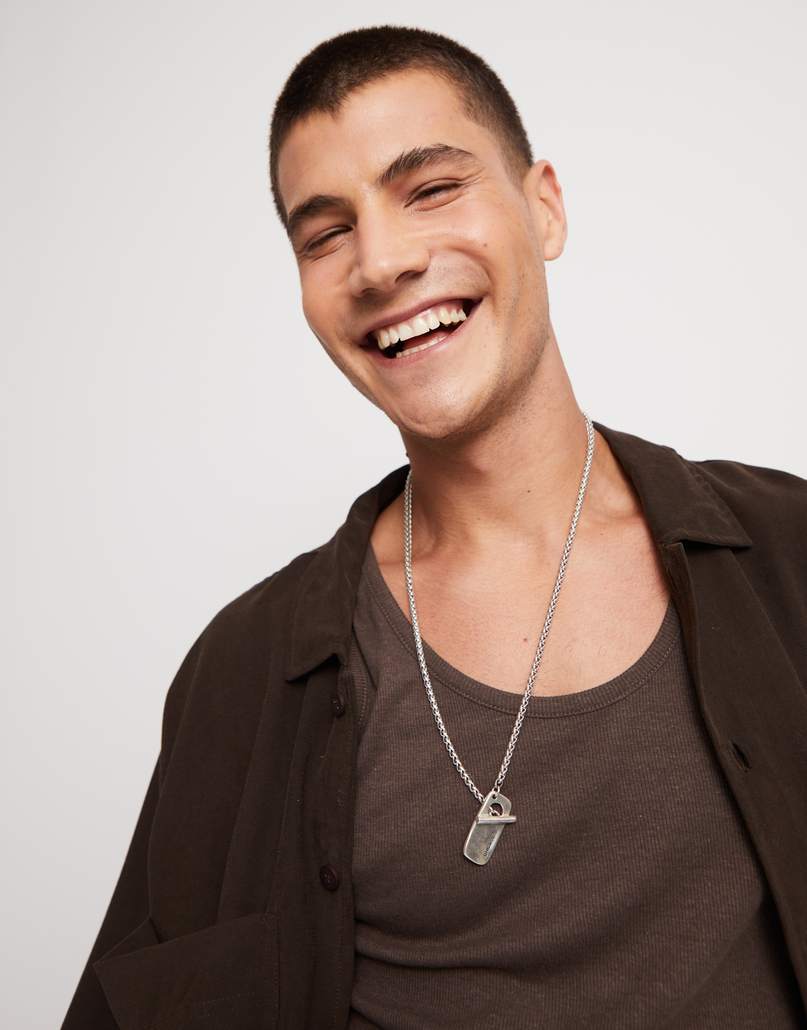 Adjustable link chain necklace, Silver, large thumbnail